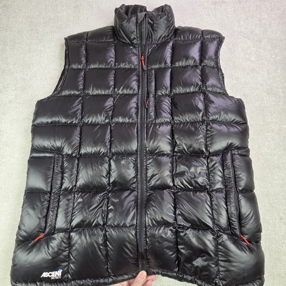 Eastern Mountain Sports Men Down Puffer Vest Sz XL Black Ascent Series Full Zip - Picture 1 of 8